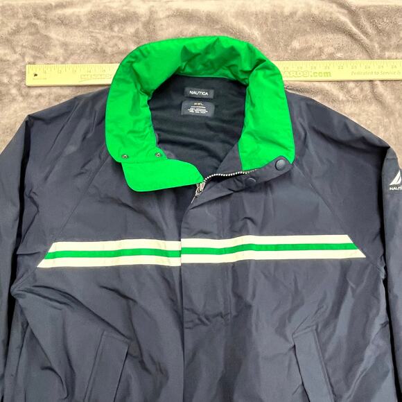 Vintage 90s Nautica Mens XXL Sailing Windbreaker Raincoat NS-83 Hooded Blue - Picture 7 of 16